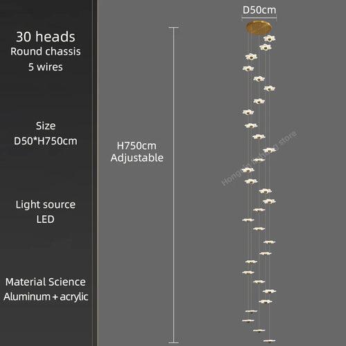 Modern decorative chandelier for luxury hotel lobby duplex - vue 26 sur 26