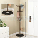 freestanding metal coat rack with 16 hooks and shelves