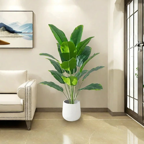 Artificial banana tree and tropical palm plants for festive decoration - vue 3 sur 5