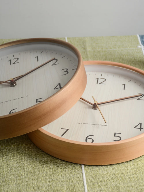 modern wooden wall clock creative home decoration - vue 6 sur 7