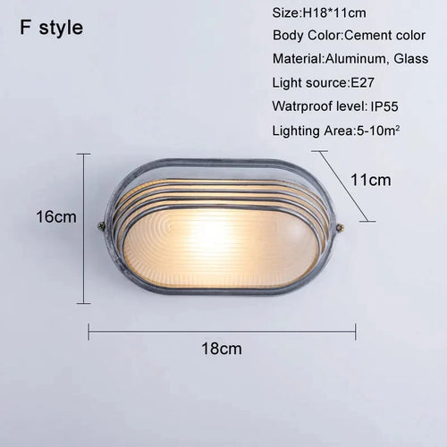 Retro waterproof LED wall light in aluminium for outdoor and indoor use - vue 13 sur 15