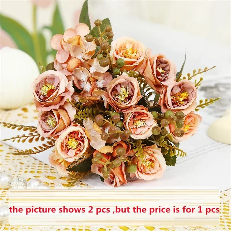 Silk artificial rose bouquet for Valentine's Day