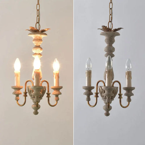 Solid wood rustic nordic style American chandelier - vue 5 sur 7