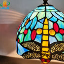 Antique enamelled alloy dragonfly bedside lamp Mediterranean decoration