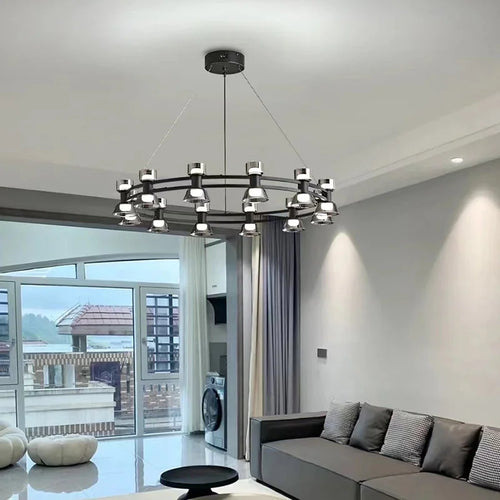 Creative copper and glass chandelier modern design - vue 2 sur 12