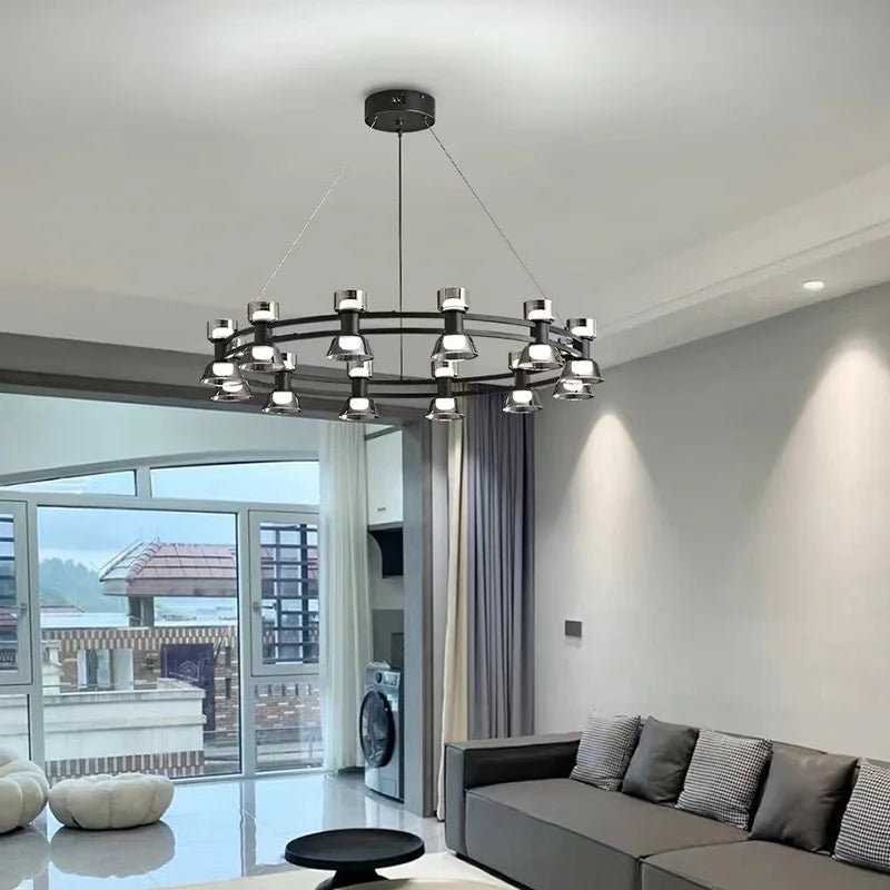 Creative copper and glass chandelier modern design