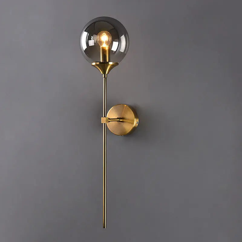 Clear and smoked grey glass LED ball chandelier