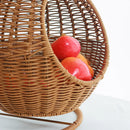 Hanging rattan cat nest with storage