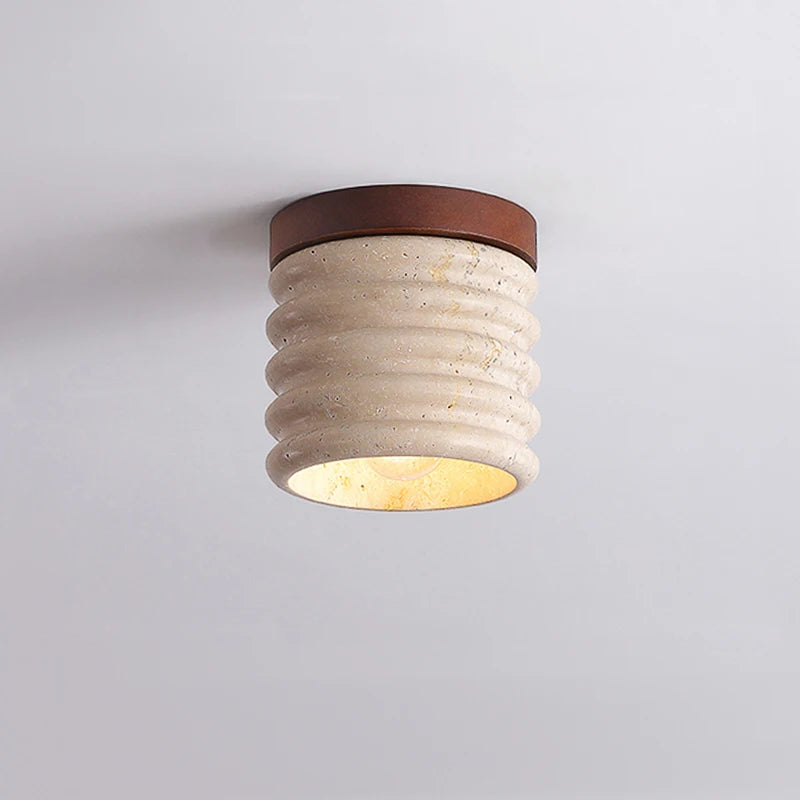 Japanese wabi sabi decorative ceiling spotlight retro modern yellow cave stone cream hallway balcony