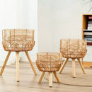 Nordic weaving rattan flower stand, practical and aesthetic
