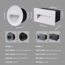 Integrated waterproof LED stair footlight, concealed for outdoor use