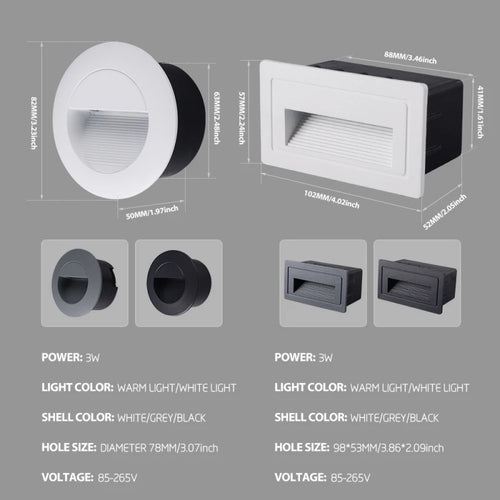 Integrated waterproof LED stair footlight, concealed for outdoor use - vue 10 sur 18