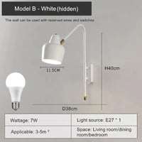modern wall light with swing arm for elegant interior