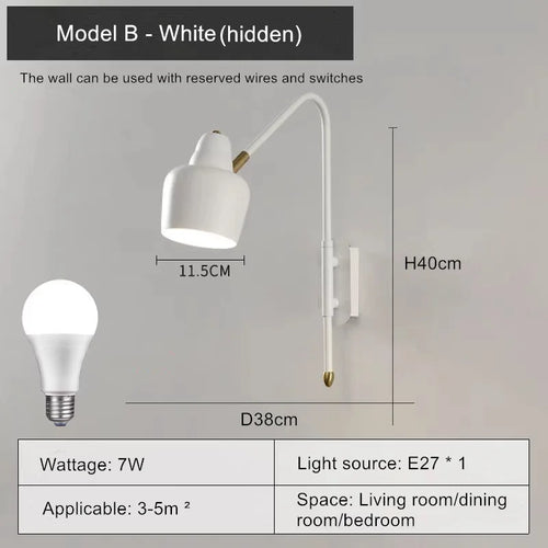modern wall light with swing arm for elegant interior