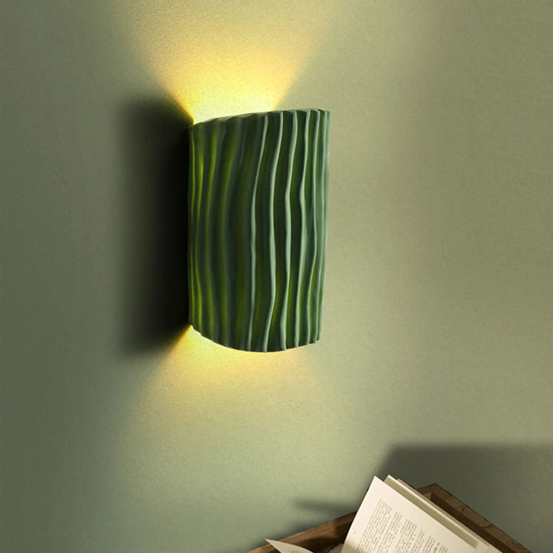 Nordic resin double head decorative wave pattern wall light