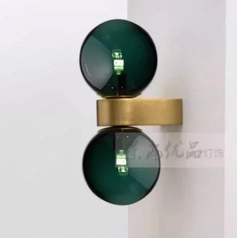 applique murale moderne en verre avec boule nordique décorative - vue 10 sur 9