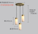 Retro copper pendant light with marble shade for indoor and garden