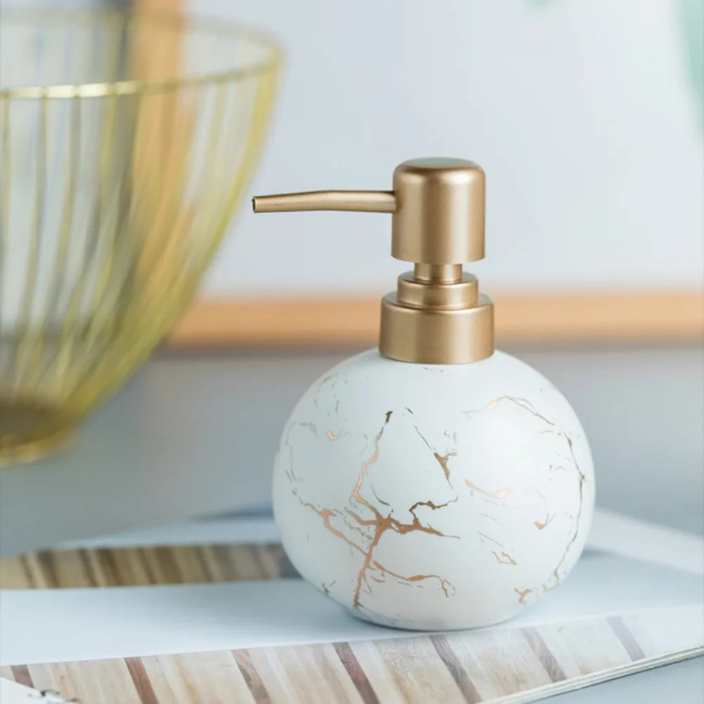 Modern ceramic soap dispenser for bathroom - vue 5 sur 11