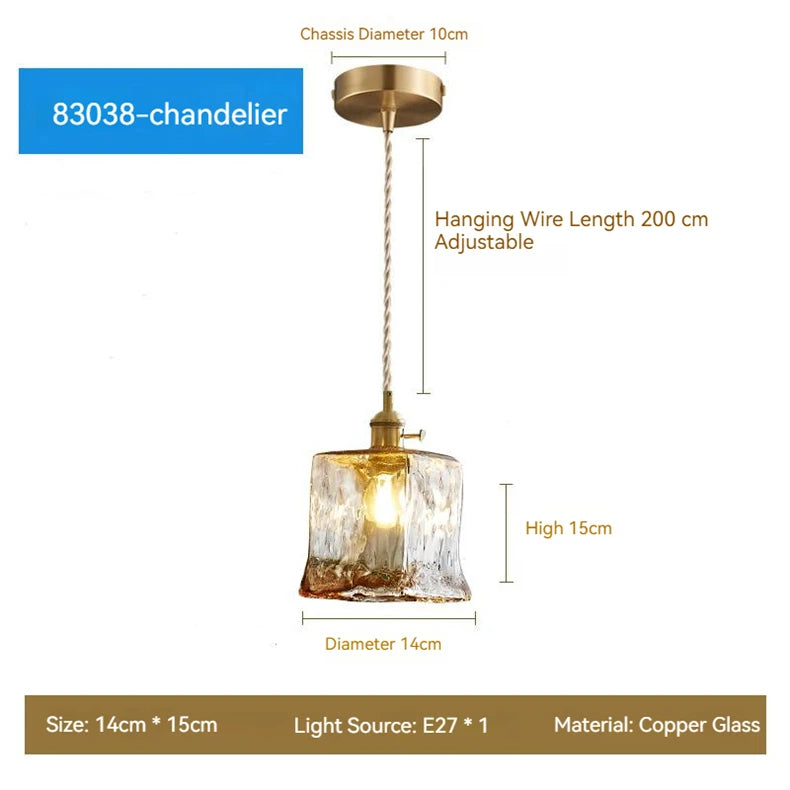 Modern glass LED pendant light for interior decoration - vue 12 sur 20