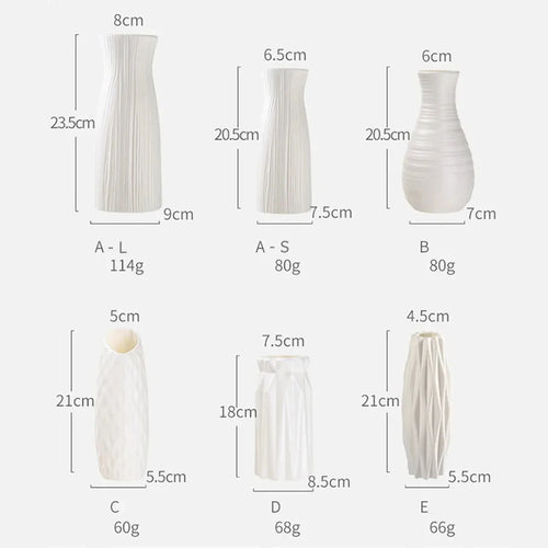 Nordic plastic vase for modern decorative flowers - vue 6 sur 12
