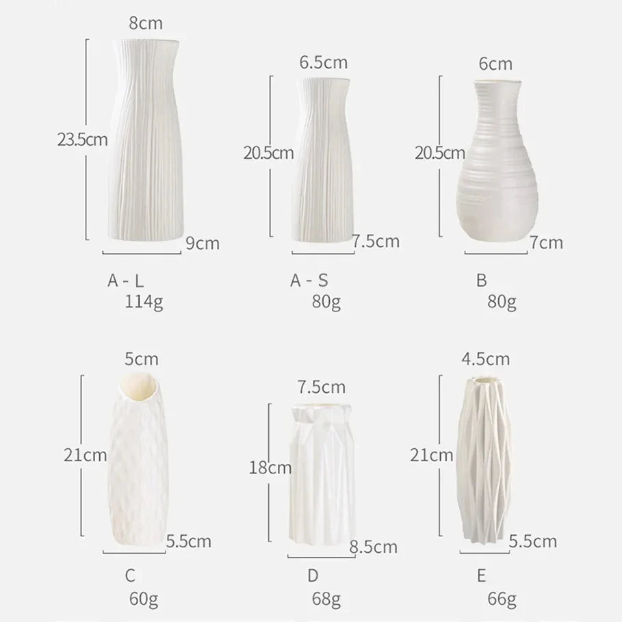 Nordic plastic vase for modern decorative flowers - vue 5 sur 12