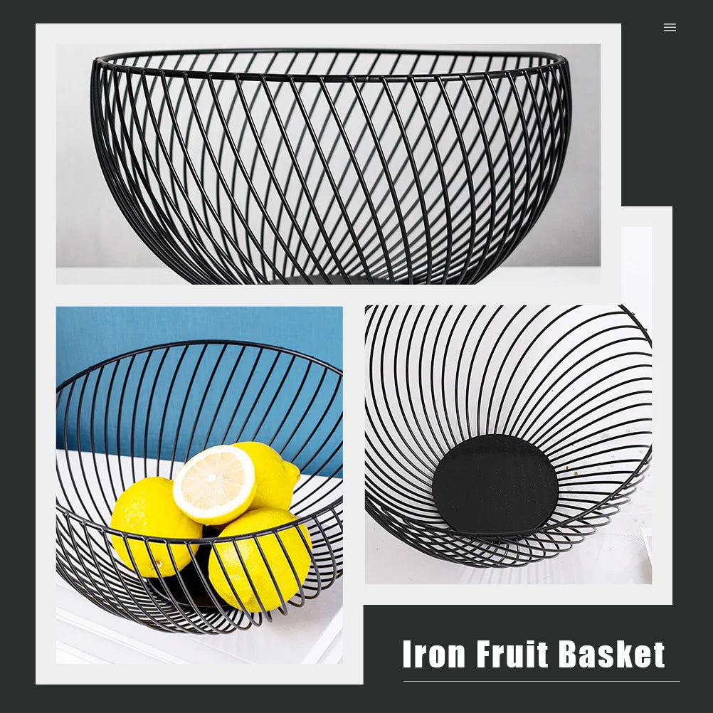 stackable metal fruit basket for storage and serving - vue 6 sur 7