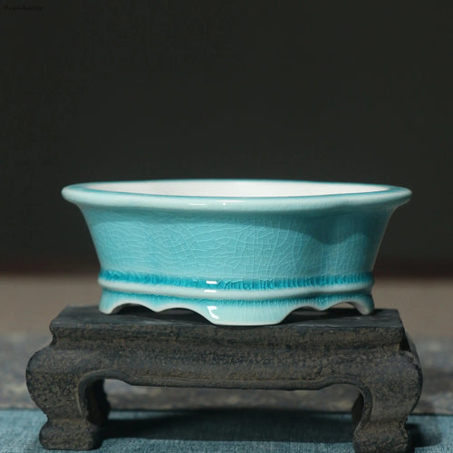 creative glazed ceramic flower pot for home decoration - vue 5 sur 14