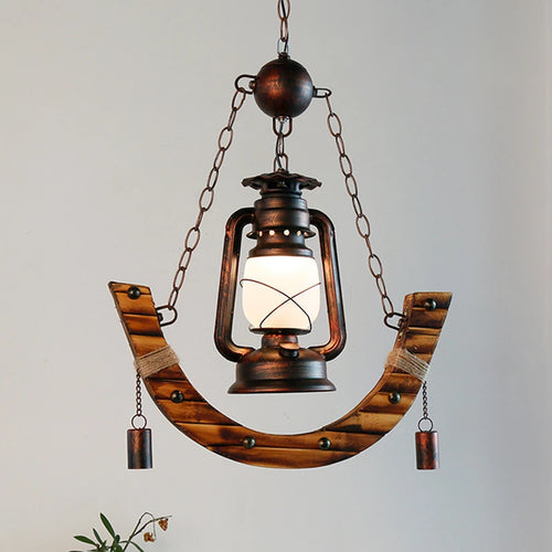 Bamboo chandelier for cafe, restaurant and bar outdoor lighting - vue 2 sur 6