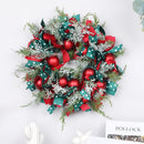 Festive Christmas wreath with ribbons and decorative baubles