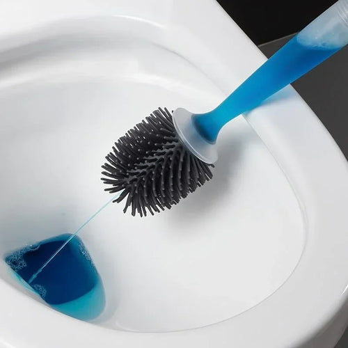 Rechargeable silicone cleaning brush set with wall-mounted holder - vue 3 sur 8