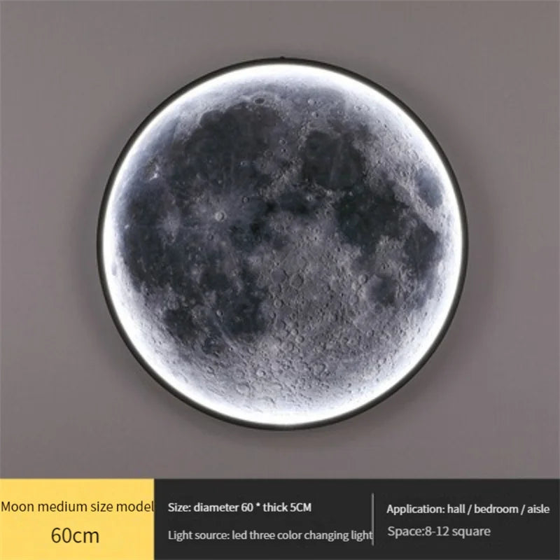 Moon-shaped LED wall light for interior decoration