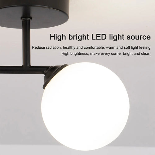 Led ceiling light nordic sphere for bedroom, living room, hallway decor - vue 6 sur 8
