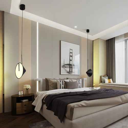 Modern nordic LED pendant light with multi-angle iron design - vue 3 sur 7
