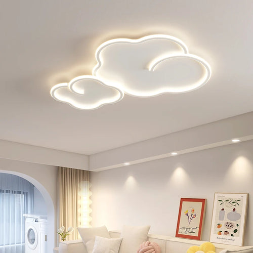 Scandinavian cloud ceiling light with optional dimming and remote control - vue 4 sur 11