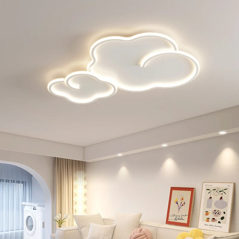 Scandinavian cloud ceiling light with optional dimming and remote control - vue 3 sur 11