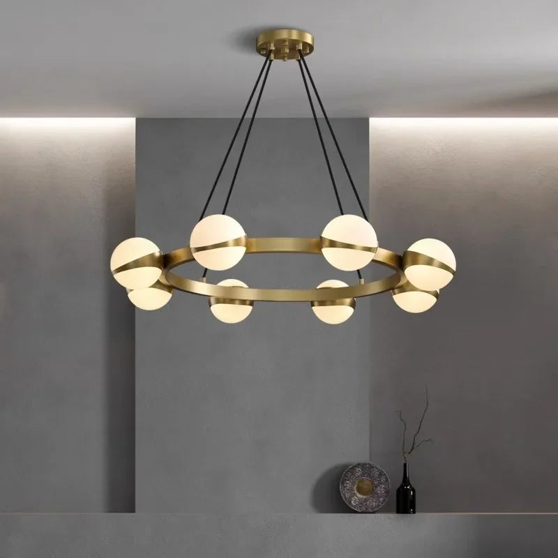 Modern glass ball with LED light for interior decoration