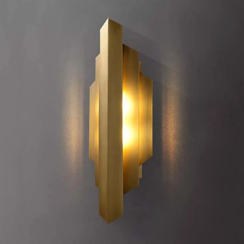 Retro copper wall light in post-modern style for interior decoration
