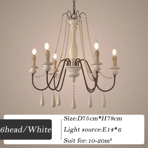 Retro wood chandelier for elegant interior decor - vue 16 sur 16
