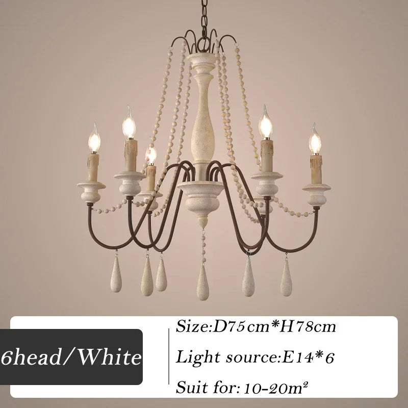 Retro wood chandelier for elegant interior decor - vue 15 sur 16