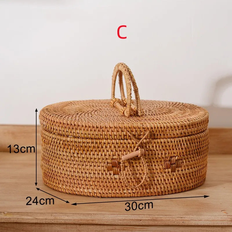 panier de rangement en rotin pour aliments et thé - vue 4 sur 16