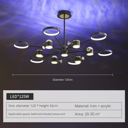 Luxury crystal aurora borealis LED chandelier ceiling pendant - vue 4 sur 16
