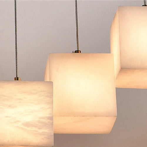 Spanish marble chandelier with minimalist Chinese style for elegant interiors - vue 6 sur 15