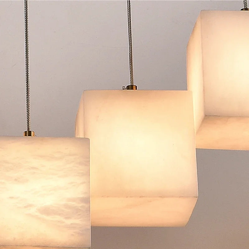 Spanish marble chandelier with minimalist Chinese style for elegant interiors - vue 5 sur 15