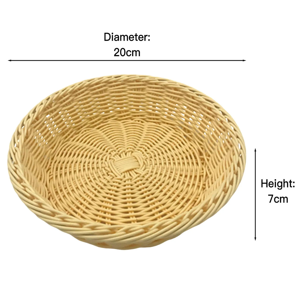 handwoven round rattan fruit basket for food storage - vue 13 sur 17