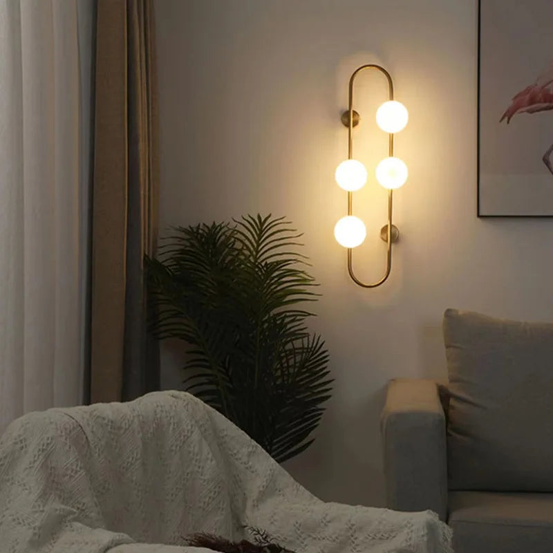 Milky white glass LED wall light for indoor decoration