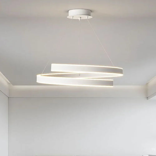 Modern LED spiral chandelier for interior decoration - vue 5 sur 24