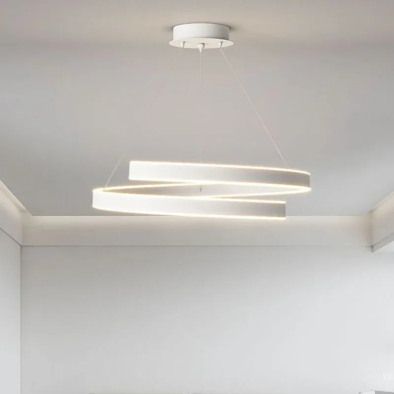 Modern LED spiral chandelier for interior decoration - vue 5 sur 24