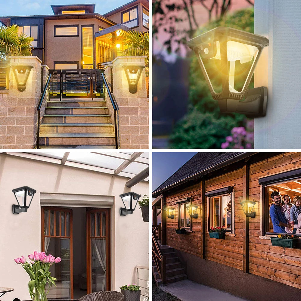 Outdoor solar lantern 100 LED motion sensor 360-degree lighting - vue 6 sur 8
