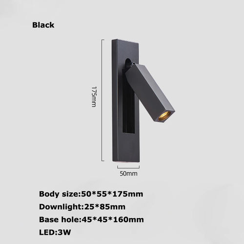 Rotating LED wall light with switch for reading - vue 10 sur 21