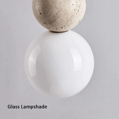 Wabi Sabi round gourd-shaped LED pendant light in yellow tuff - vue 5 sur 8